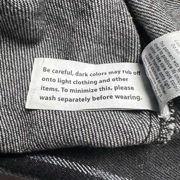 PacSun | Women | Faded Wash Black Stripe Cropped Denim Jacket | Size M-L - Picture 8 of 11